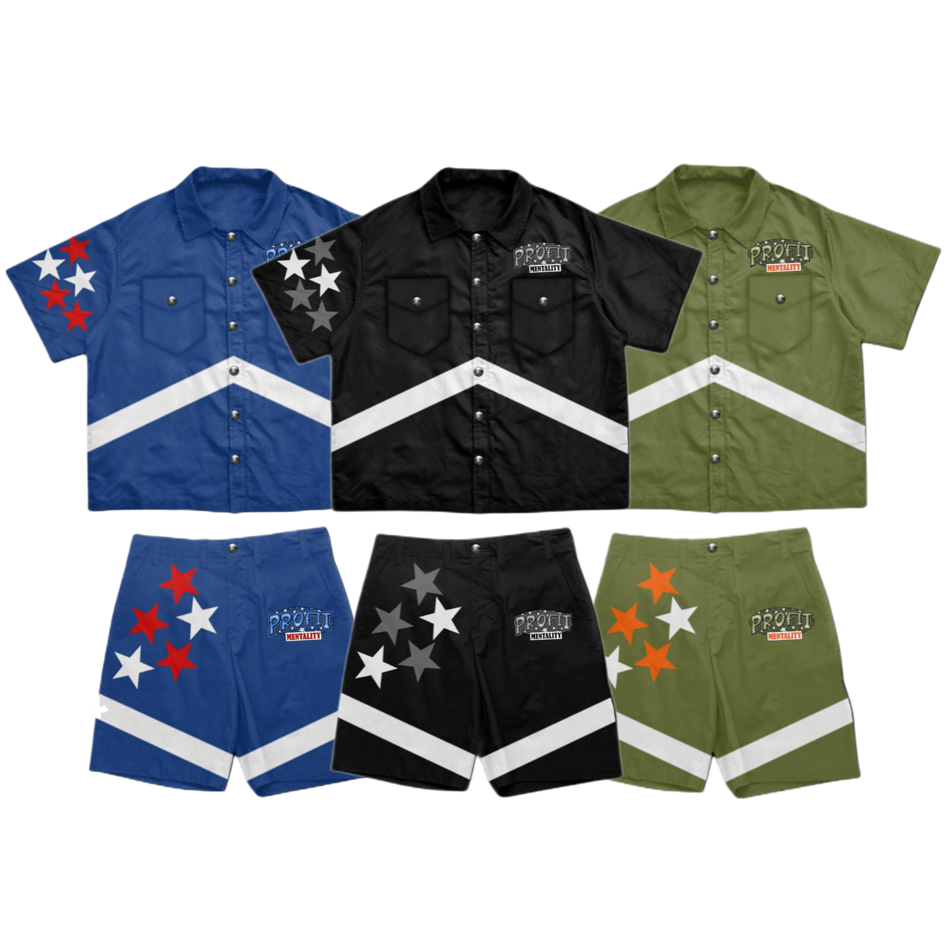 ‘PM’ Shooting Star Button Up Sets